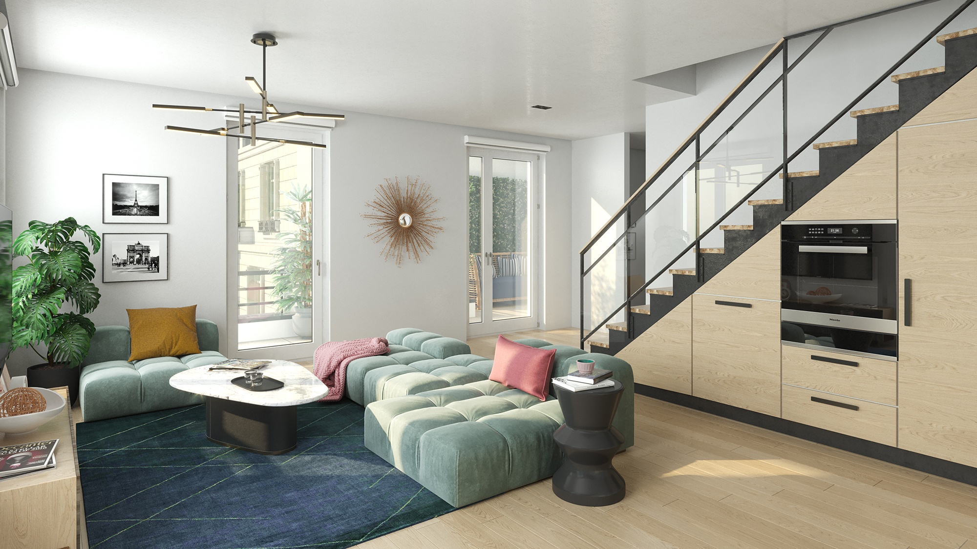 Perspective intérieure salon Palazzo Ottocento